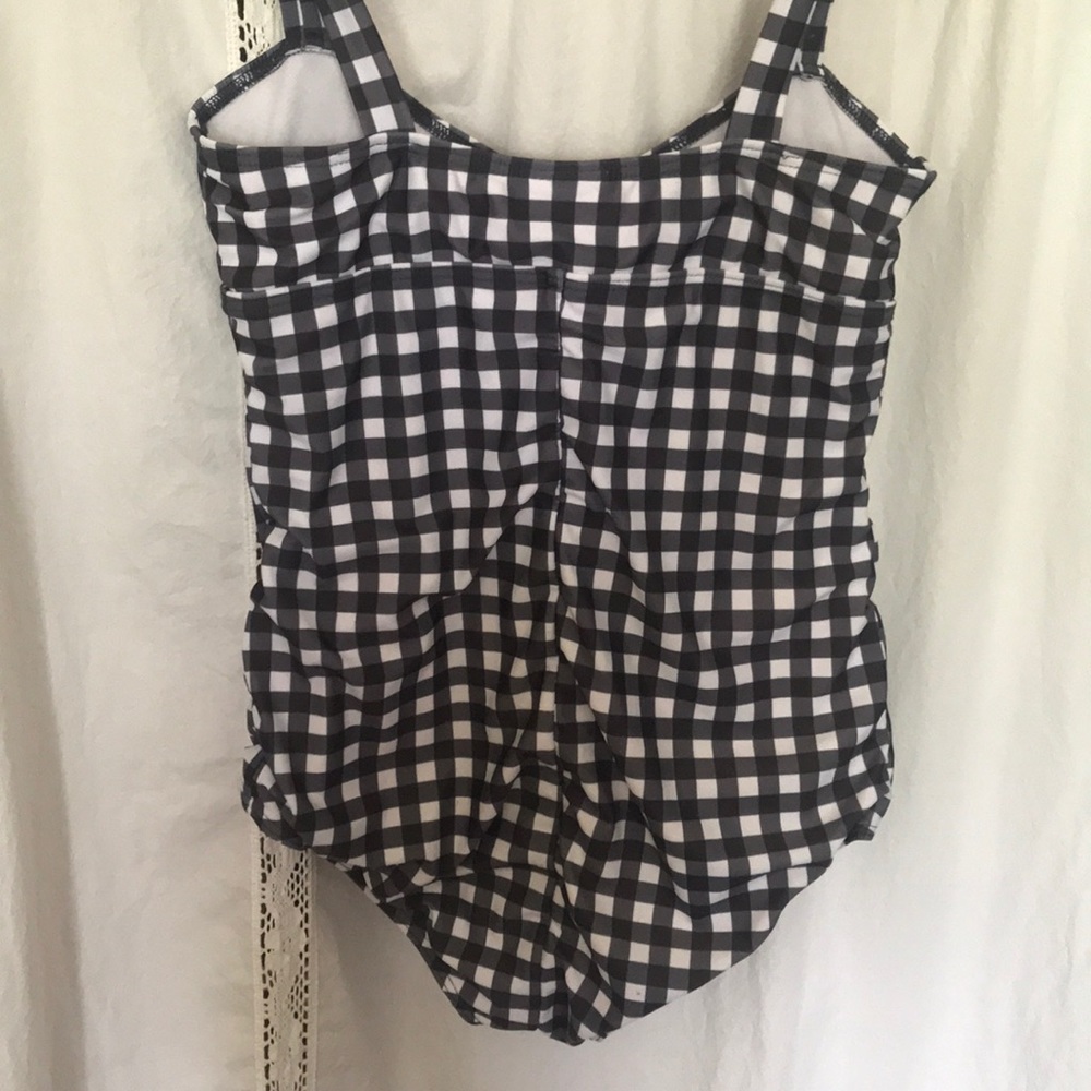 Black & White Gingham One-Piece Bathing Suit - Picture 4 of 10